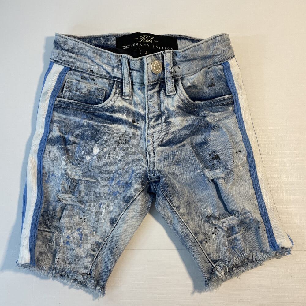 Jordan Craig Kids Legacy Edition Distressed Jean Shorts Paint Splatter Boys 4